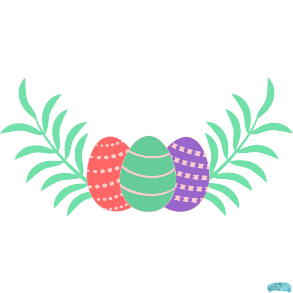 Free Easter Egg Leaves Sublimation PNG