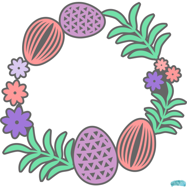 Free Easter Egg Wreath Frame Design Sublimation PNG