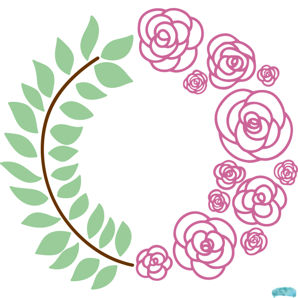 Free Rose Laurel Wreath Frame Sublimation PNG