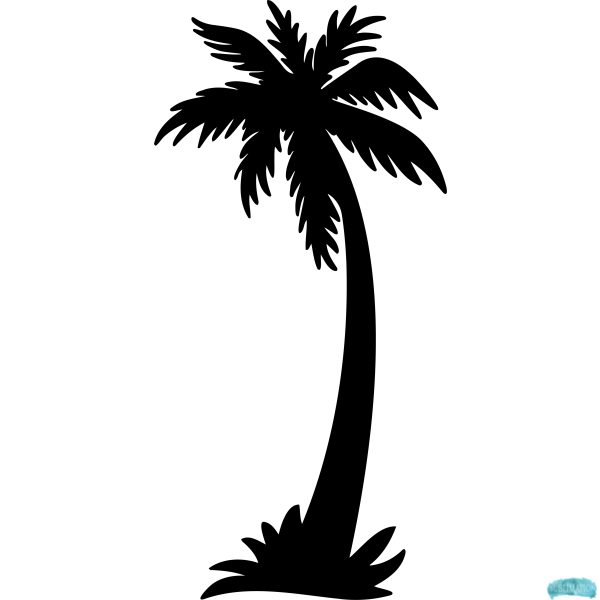 Free Palm Tree Silhouette Design Sublimation PNG