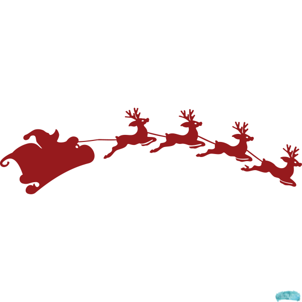 Free Santa Sleigh and Reindeers Sublimation PNG
