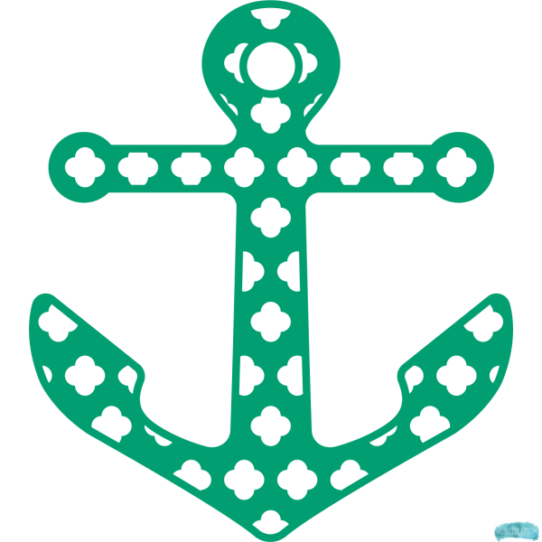 Free Patterned Anchor Design Clover Sublimation PNG