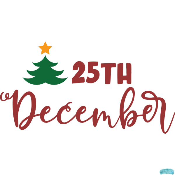 Free 25th December Sublimation PNG