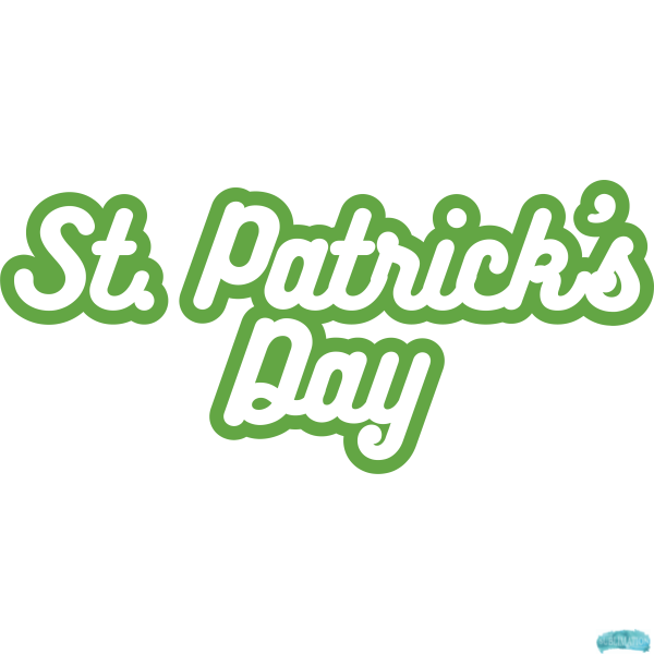 Free St Patricks Day Text Outline Sublimation PNG