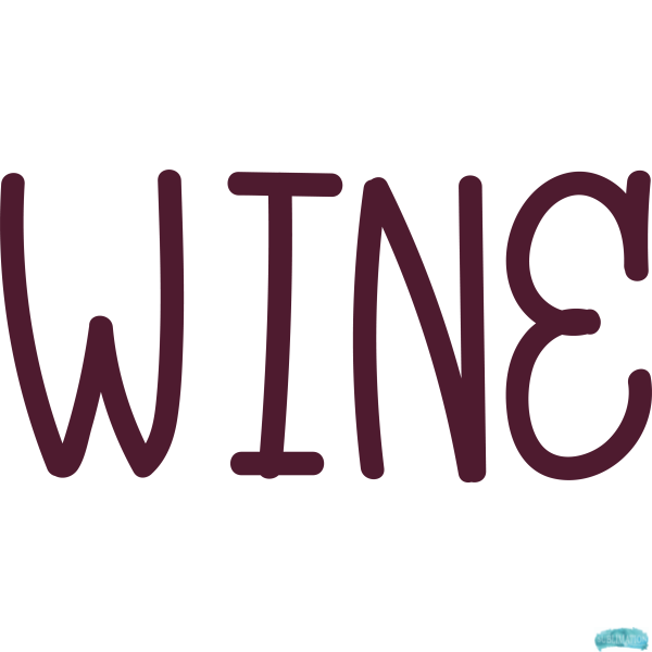 Free Wine Text Sublimation PNG
