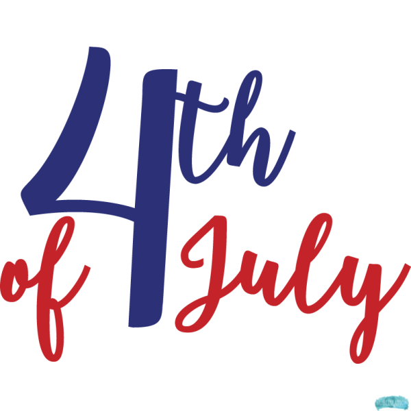 4th July Text Sublimation PNG