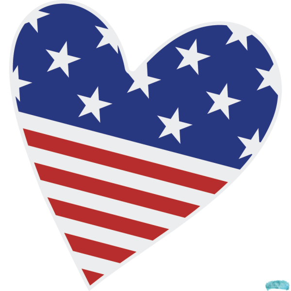 4th July Heart Sublimation PNG