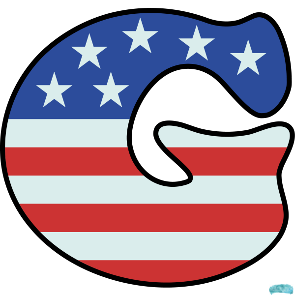 Alphabet Sublimation PNG Letter G US Flag