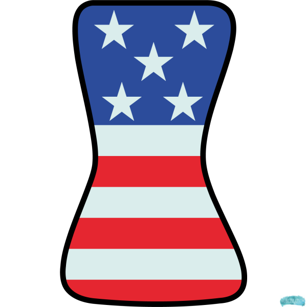 Alphabet Sublimation PNG Letter I US Flag