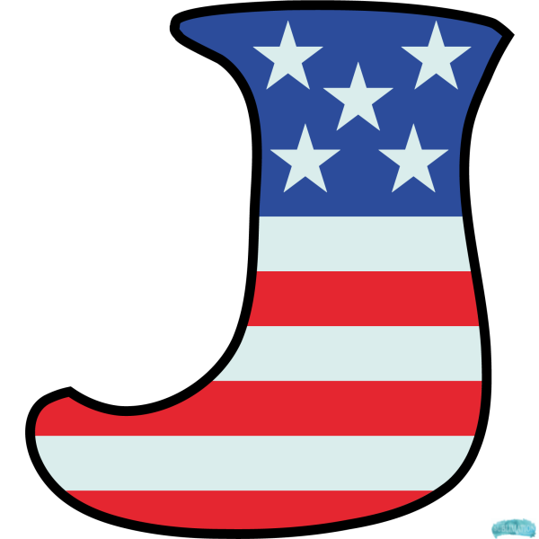Alphabet Sublimation PNG Letter J US Flag