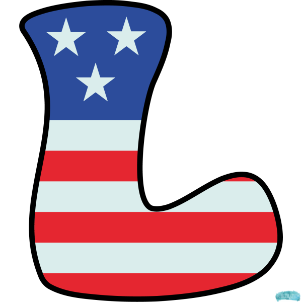 Alphabet Sublimation PNG Letter L US Flag