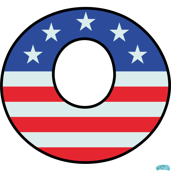 Alphabet Sublimation PNG Letter O US Flag