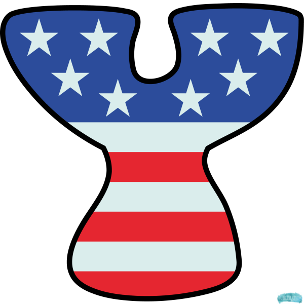 US Flag Alphabet Sublimation PNG Letter Y