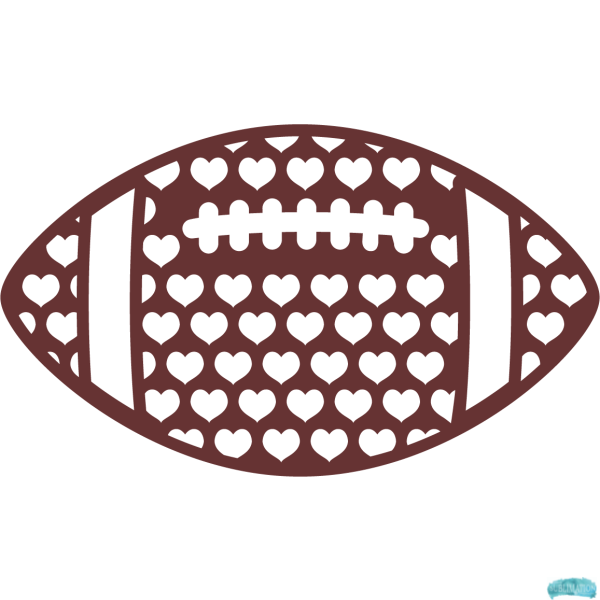 Free Patterned Football Design | Heart Sublimation PNG