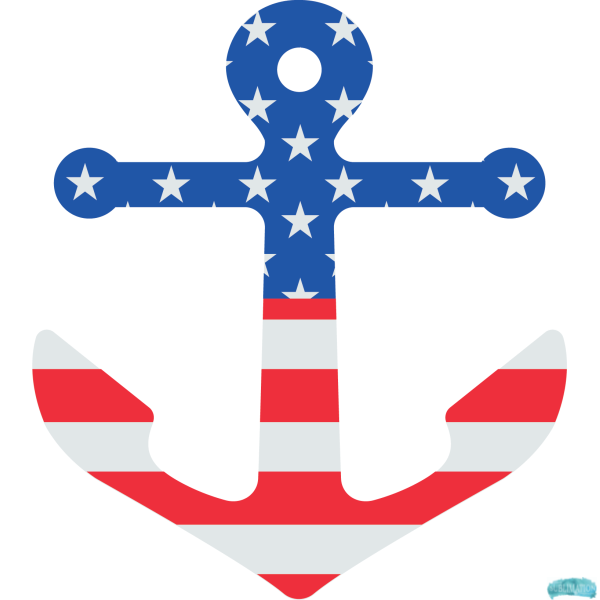 Free Patriotic US Flag Anchor Design Sublimation PNG