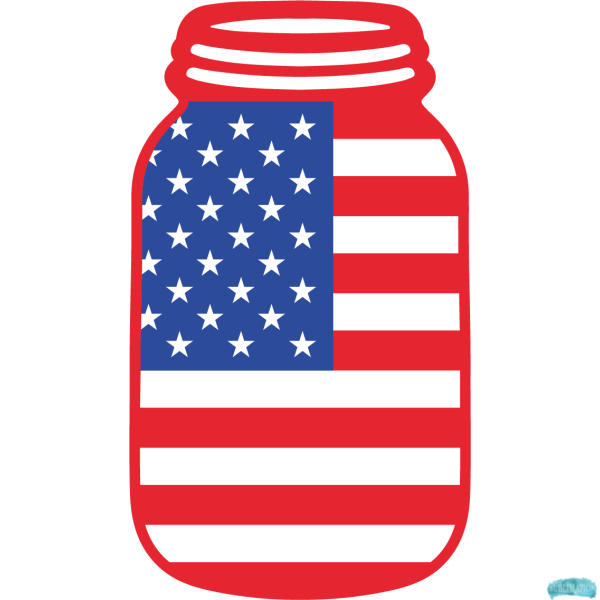 Free U S A Flag Mason Jar Design Sublimation PNG