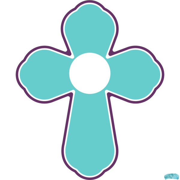 Free Cross with Outline Monogram Design Sublimation PNG