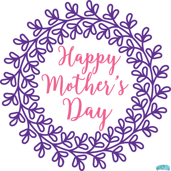 Free Happy Mother's Day Wreath Sublimation PNG