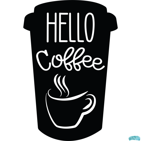 Free Hello Coffee Quote Design Sublimation PNG