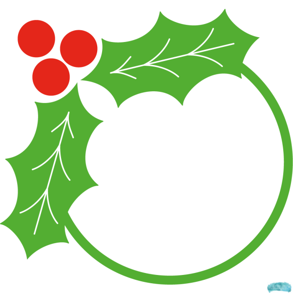 Free Holly Circle Monogram Frame Designs Sublimation PNG