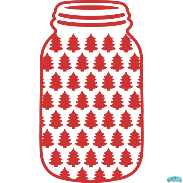 Free Mason Jar Christmas Tree Pattern Design Set Sublimation PNG