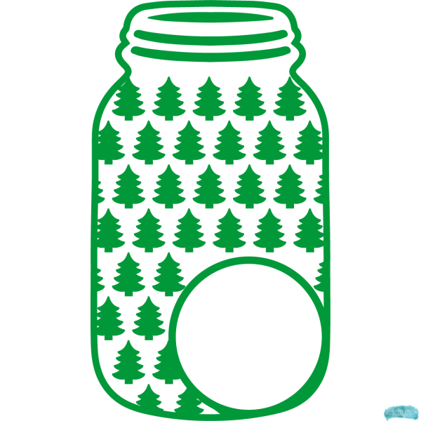 Free Mason Jar Christmas Tree Pattern Monogram Design Set Sublimation PNG