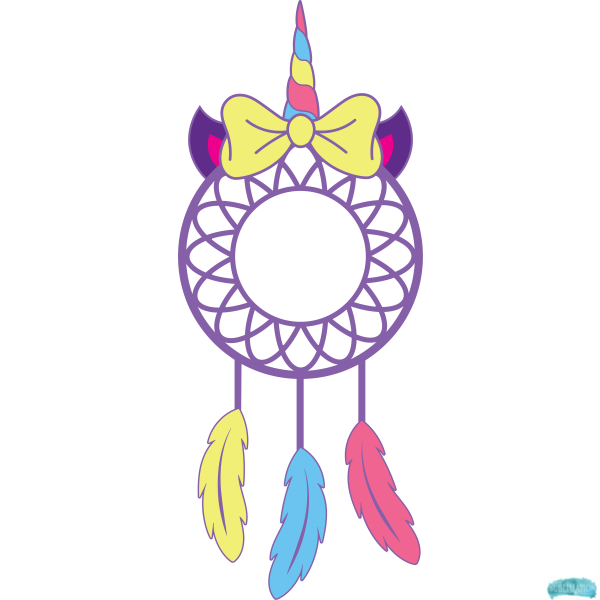Free Unicorn Dream Catcher with Bow Sublimation PNG
