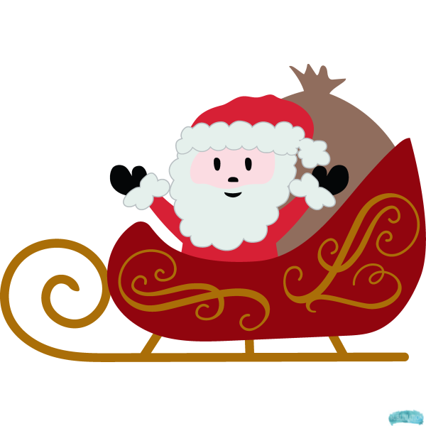 Free Santa in his Sleigh Design Sublimation PNG