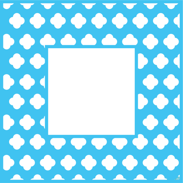Free Flower Clover Pattern Square Monogram Frame Sublimation PNG