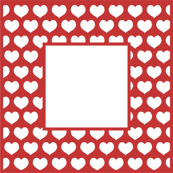 Free Heart Pattern Square Monogram Frame Sublimation PNG