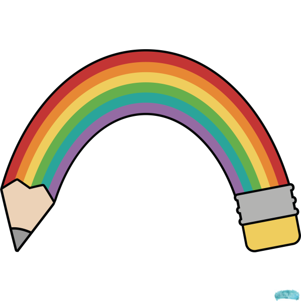 Free Rainbow Pencil Design Sublimation PNG