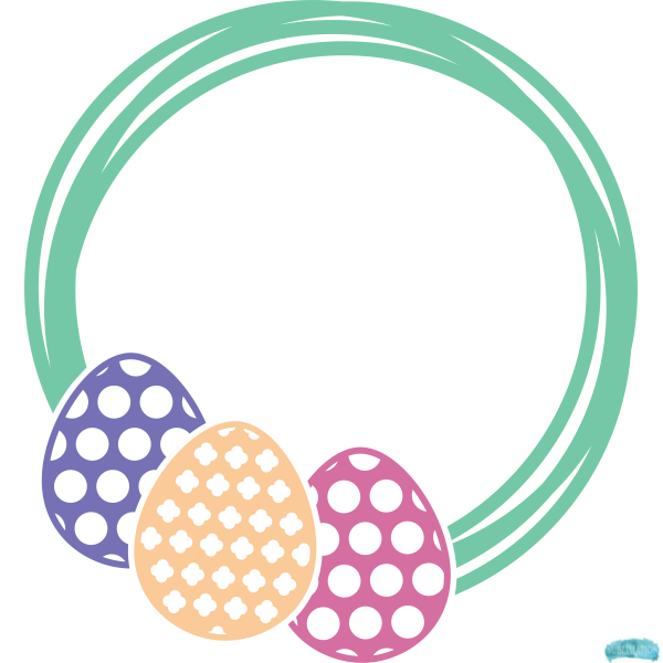 Free Easter Egg Monogram Frame Design 1 Sublimation PNG