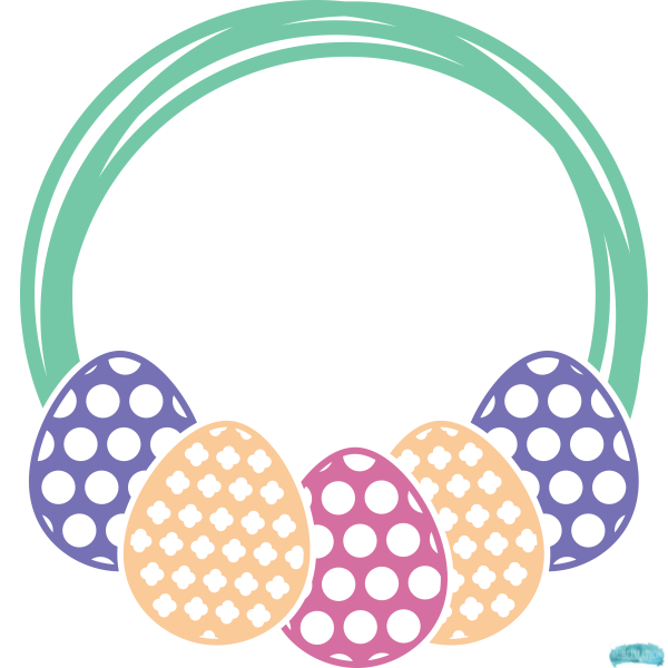 Free Easter Egg Monogram Frame Design 2 Sublimation PNG