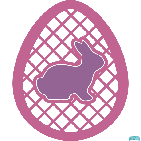 Free Easter Egg Lattice with Bunny Design Sublimation PNG