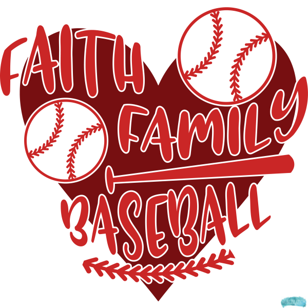 Free Faith Family Baseball Design Sublimation PNG