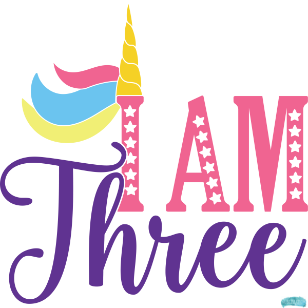 Free Unicorn Birthday I am Three Sublimation PNG
