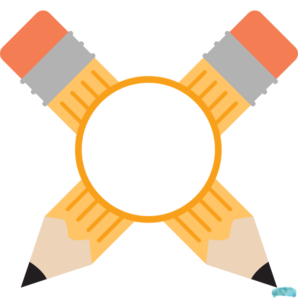 Free Pencil with Circle for Monogram Sublimation PNG
