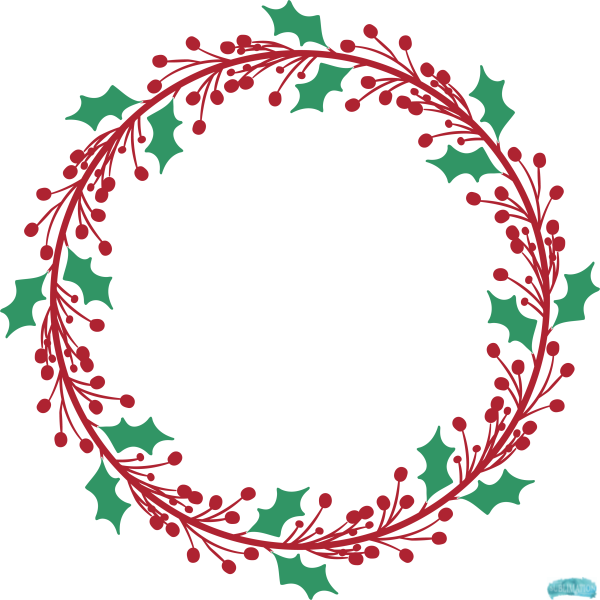 Free Christmas Wreath Circle Monogram Frame Sublimation PNG