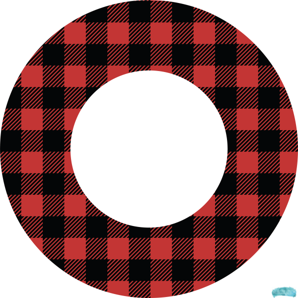 Free Buffalo Plaid Circle Monogram Frame Design Sublimation PNG