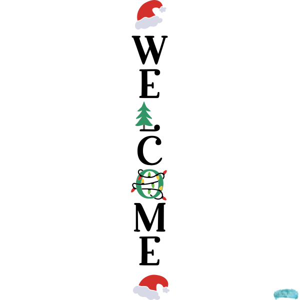 Free Christmas Welcome Porch Sign Sublimation PNG
