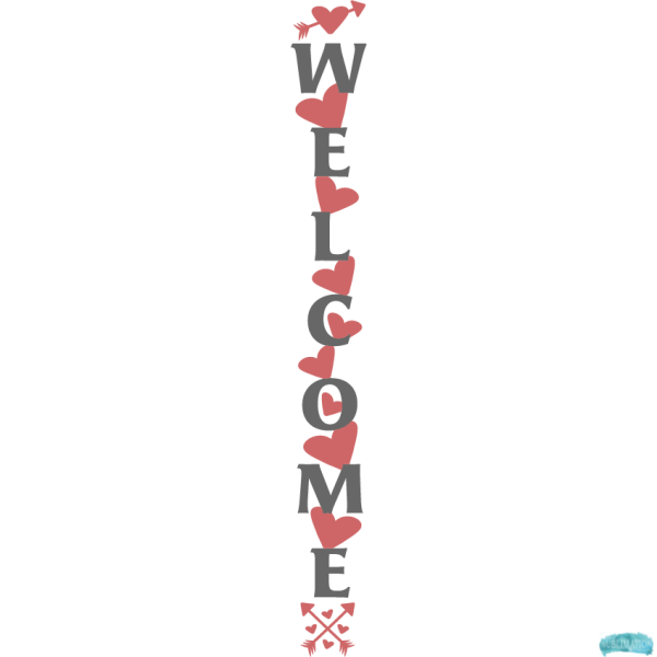 Free Valentines Porch Welcome Sign Sublimation PNG