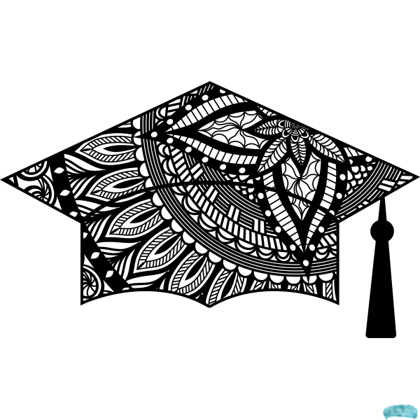Free Graduation Cap Zentangle Design Sublimation PNG